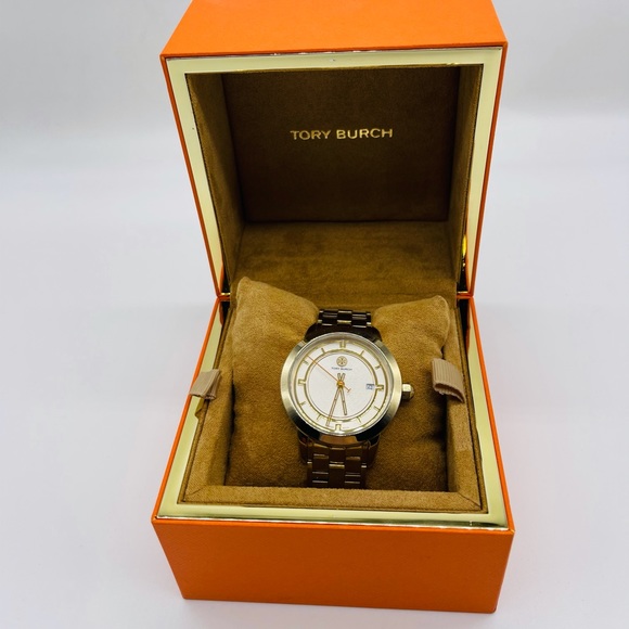 Tory Burch Gold Tone Watch With Extra Links- TRB1003 - Picture 2 of 7